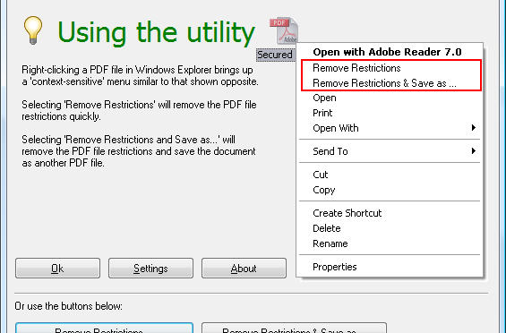 「A-PDF Restrictions Remover」でPDFのセキュリティ解除