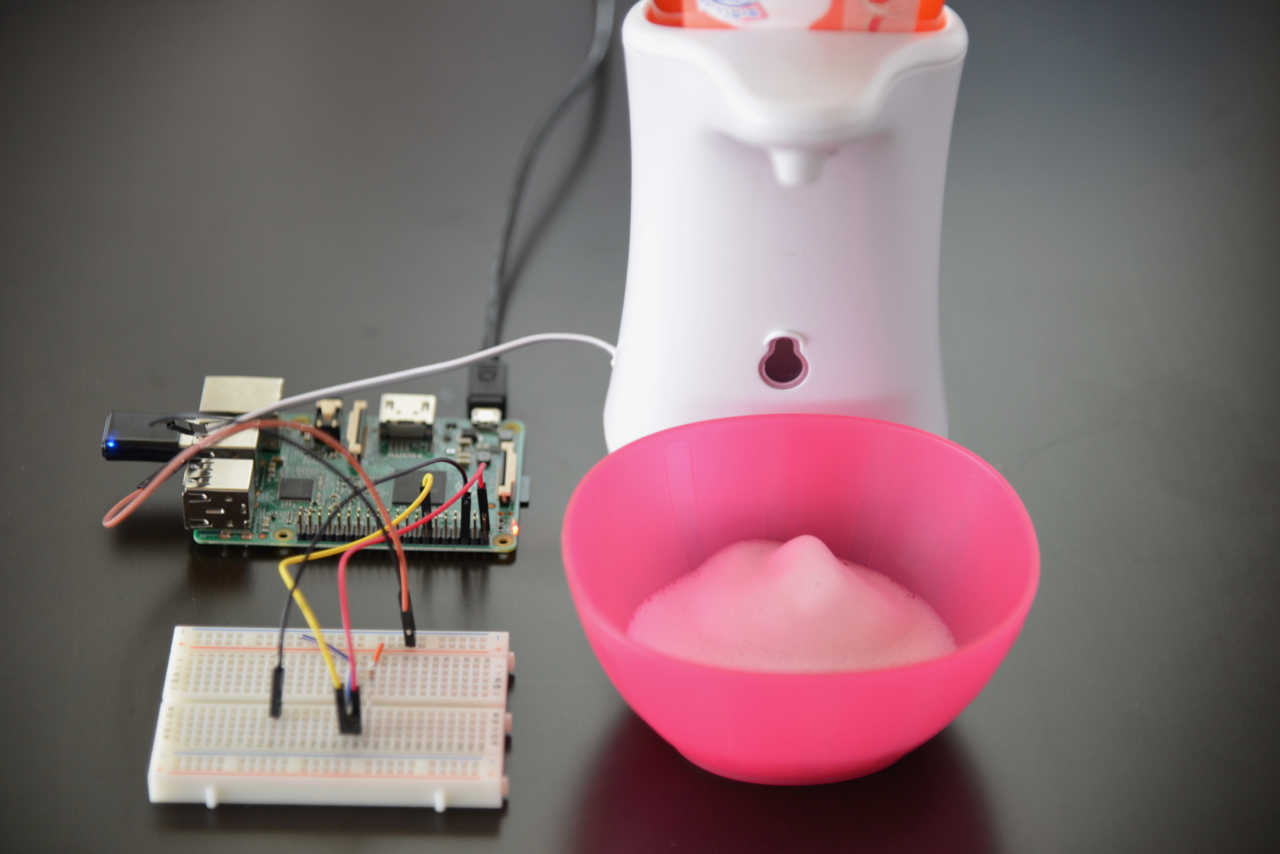 泡ハンドソープの自動ディスペンサーをIoT化してみた